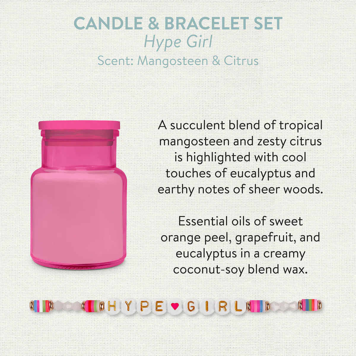 Golden Hype Girl Candle & Bracelet Set