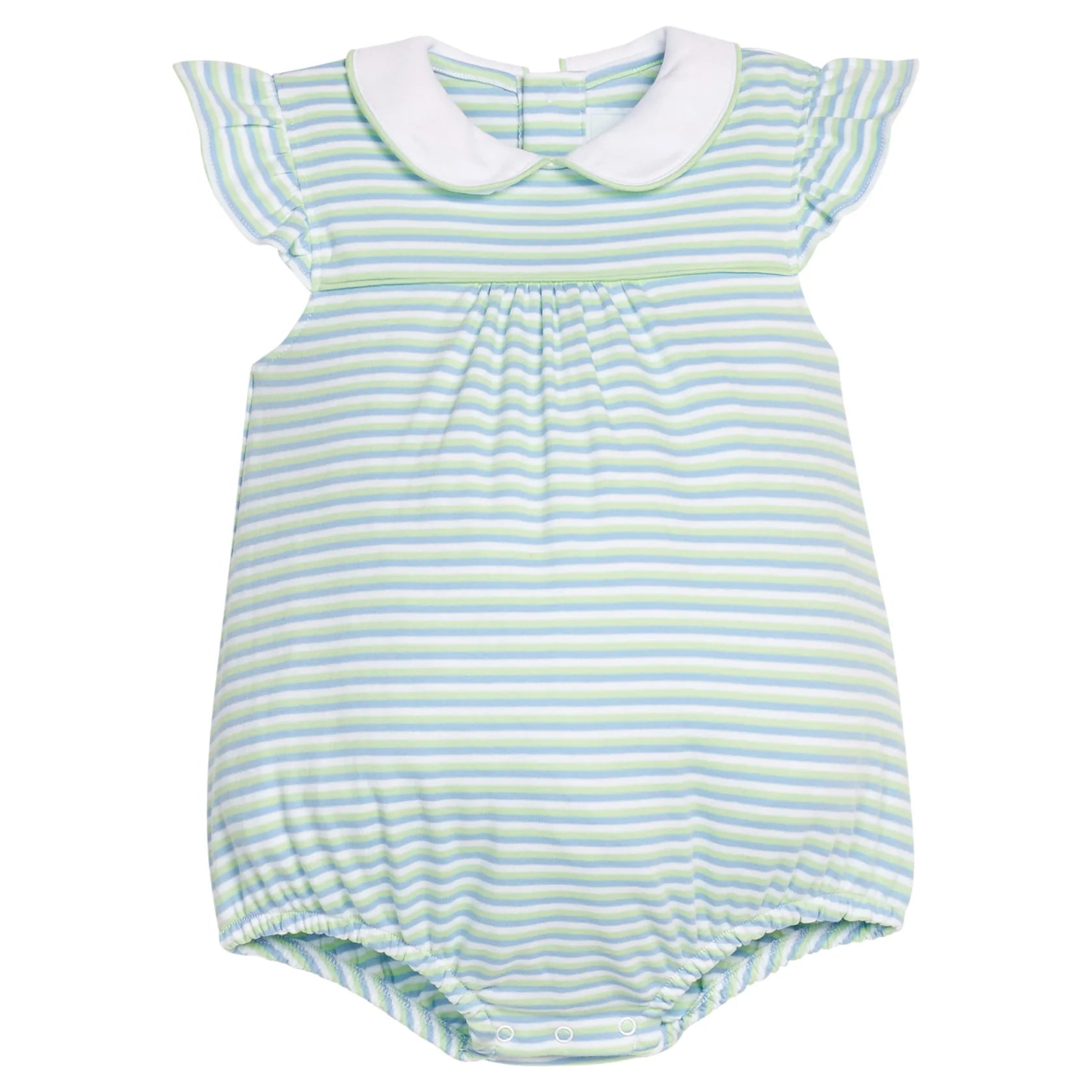Angel Sleeve Peter Pan Bubble - Greenview Stripe