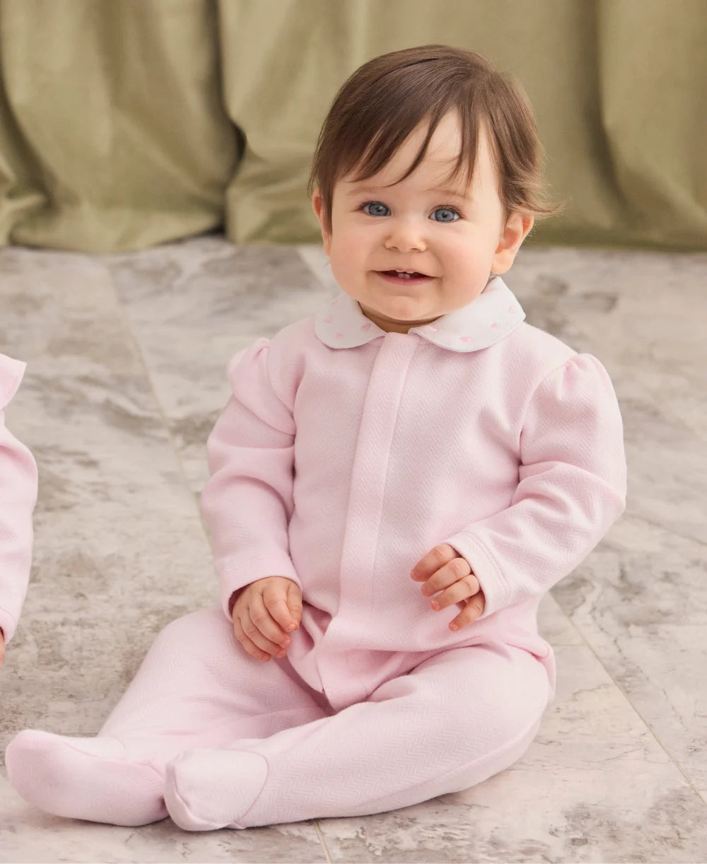 Pink Baby Blessings Jacquard Footie