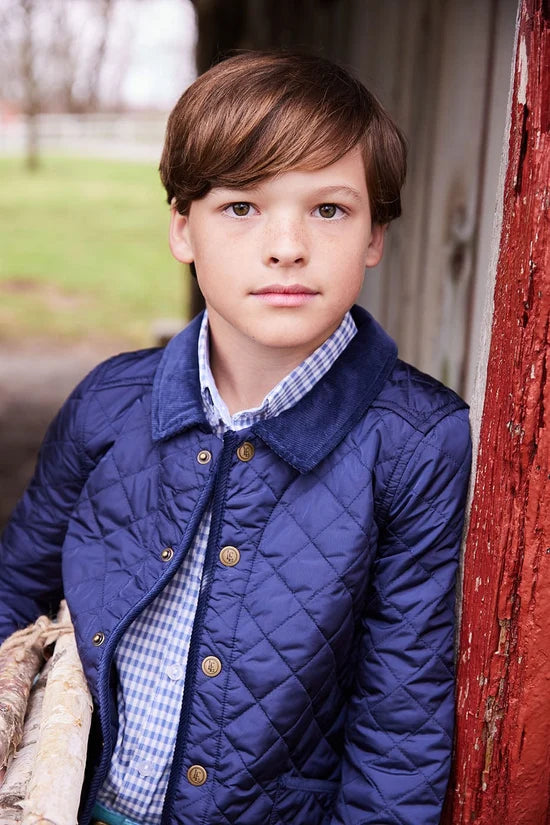 Gray Blue Gingham Button Down Shirt