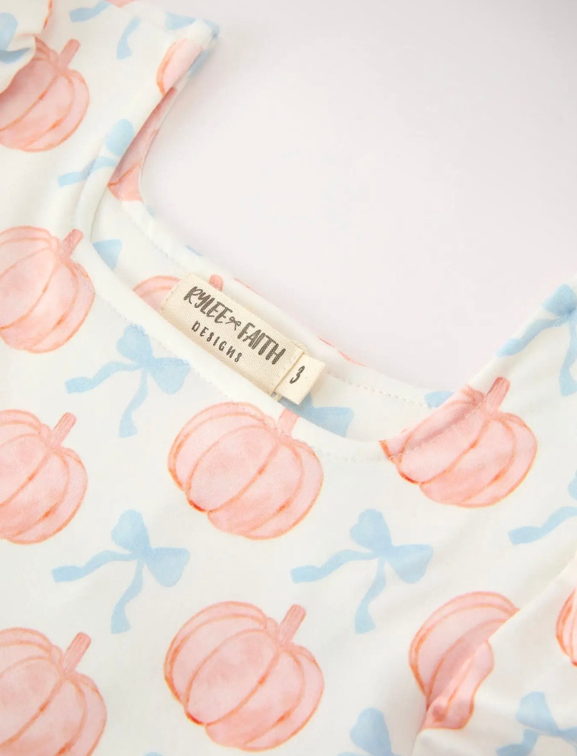 Pumpkin Bow Girls Twirl Ruffle Dress