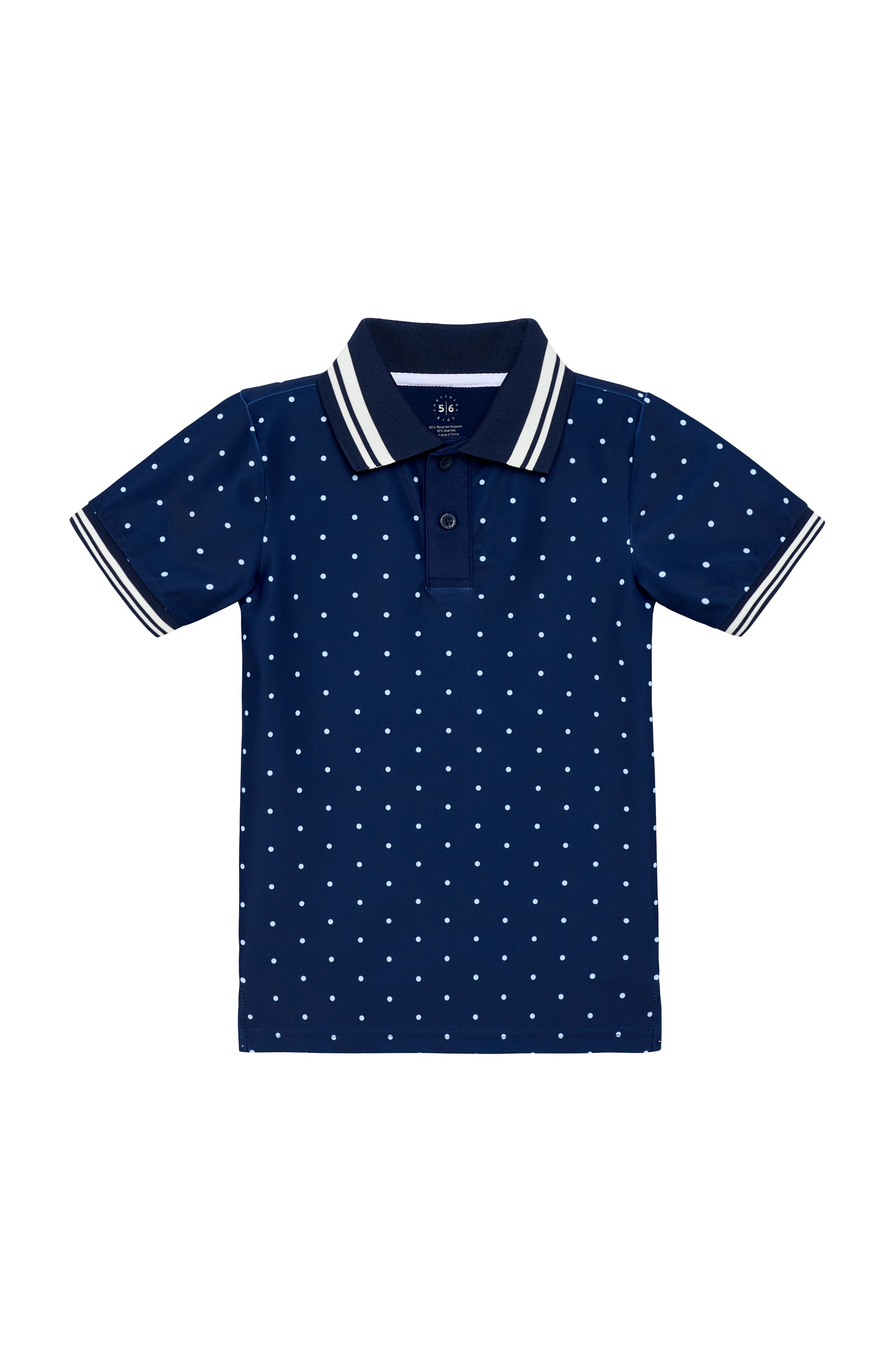 Navy Polka Dot Polo Shirt
