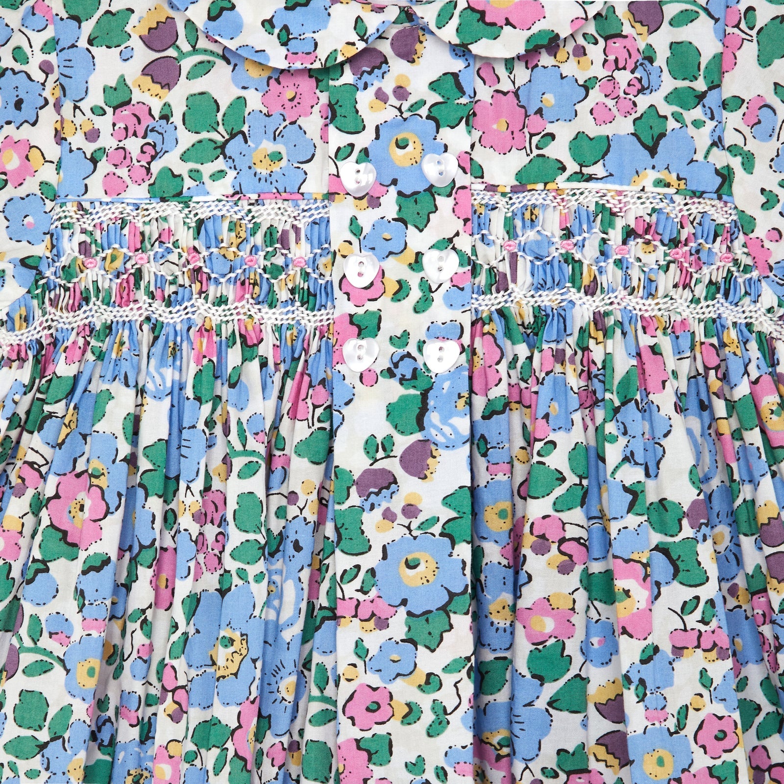 Carolina Smock Dress & Bloom (SS Blue Green Pink Floral)