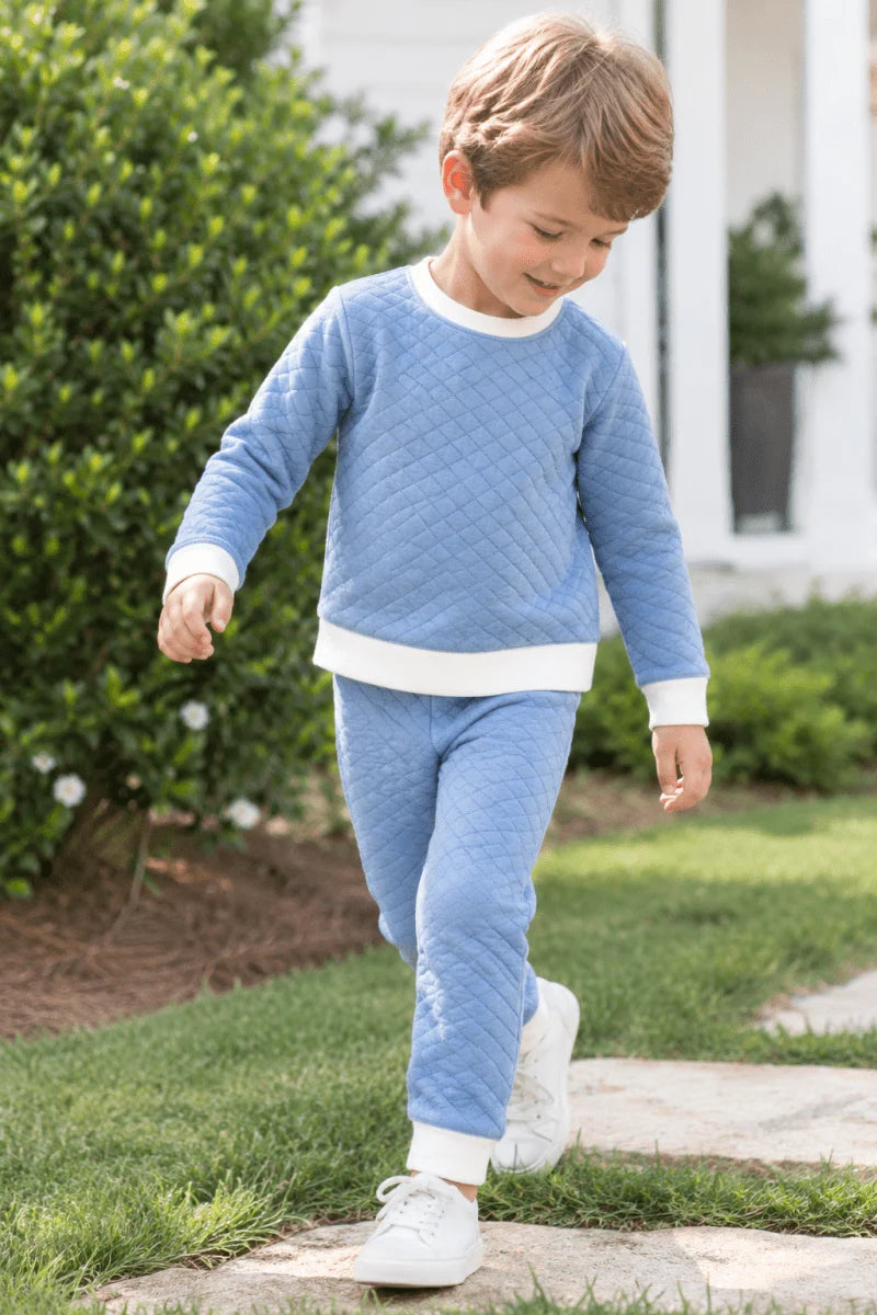 Baylor Blue Harris Quilted Playsuit