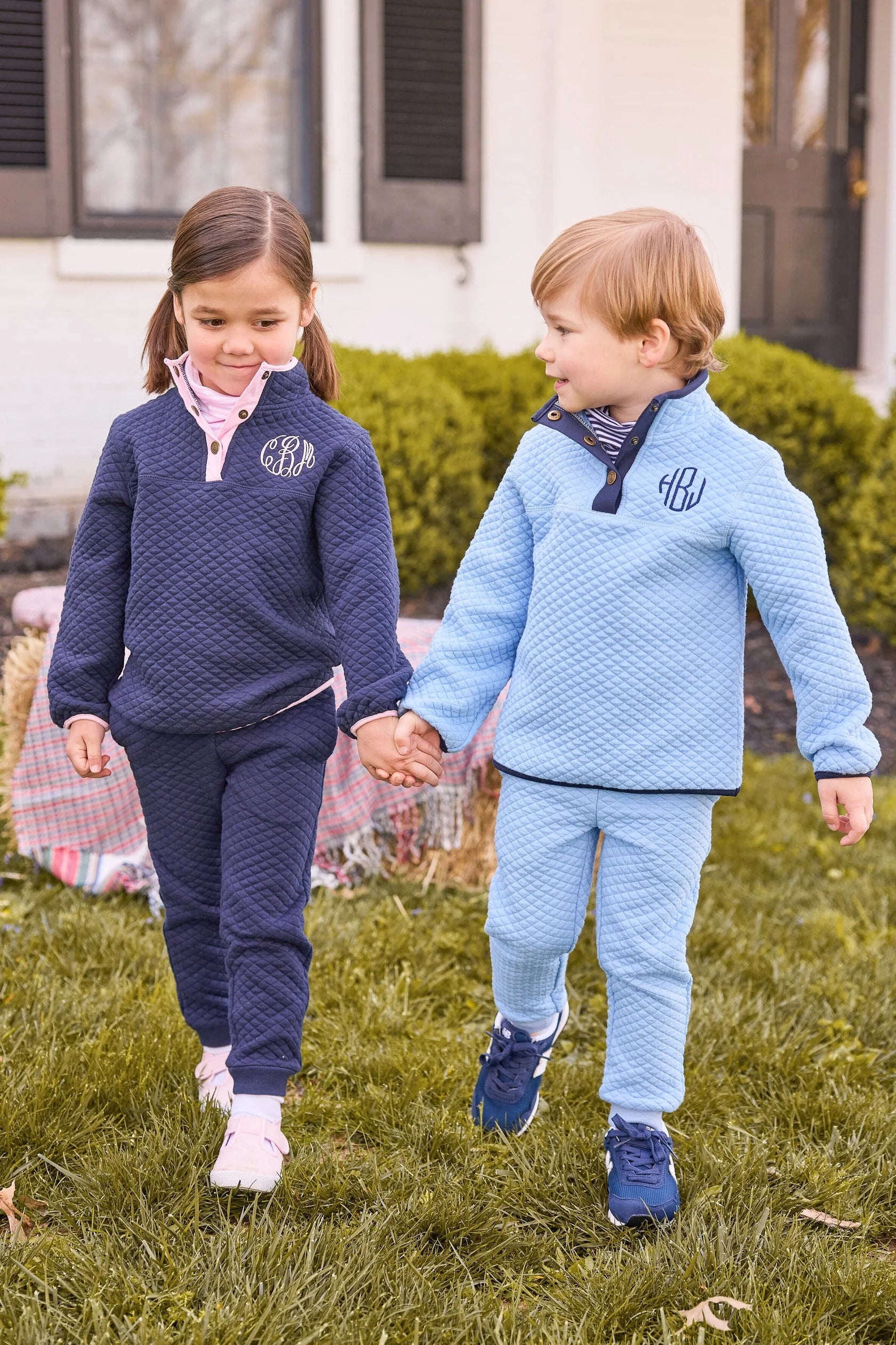 Light Blue Classic Quilted Pullover