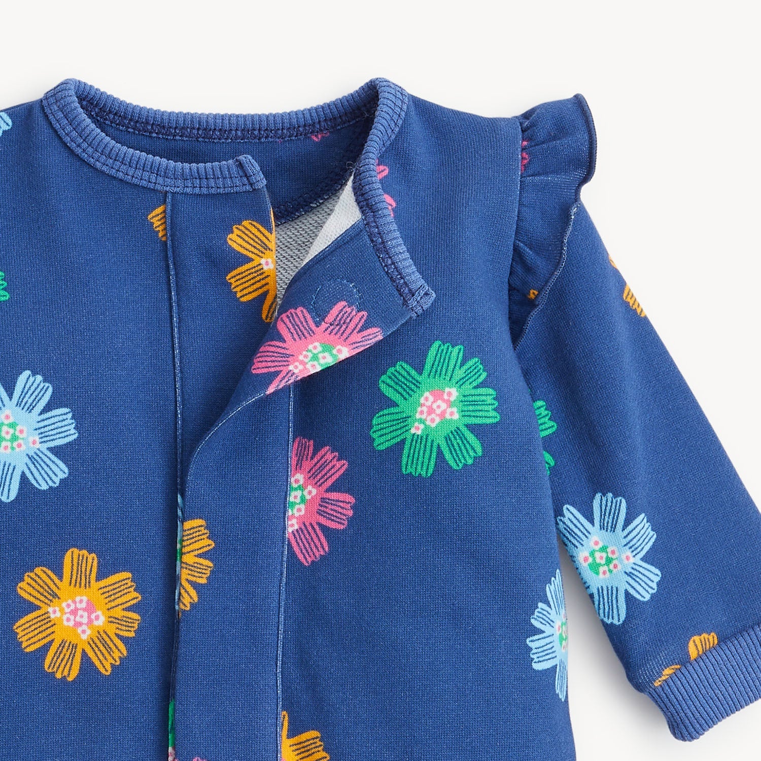 Navy Floral French Terry Romper