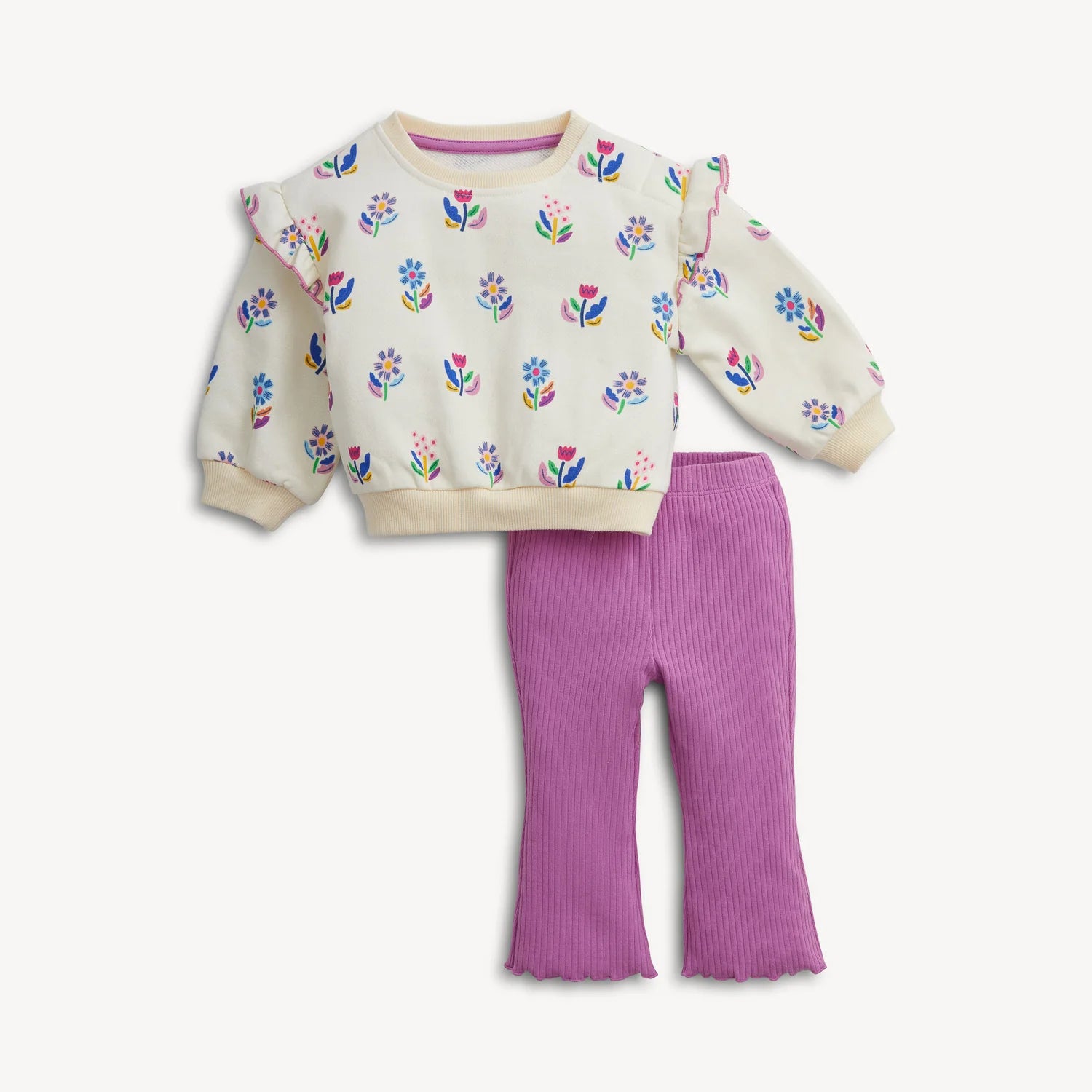Floral Ivory Sweater Set