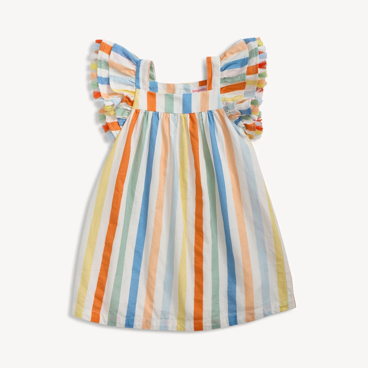 Multi Stripe Flutter Sleeve Dress