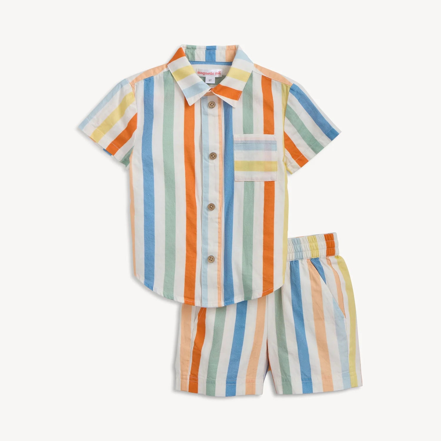 Multi Stripe Short and Shirt Set