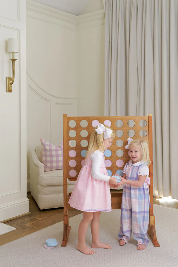 TBBC Slvls Rebecca Romper Peach Blossom Plaid