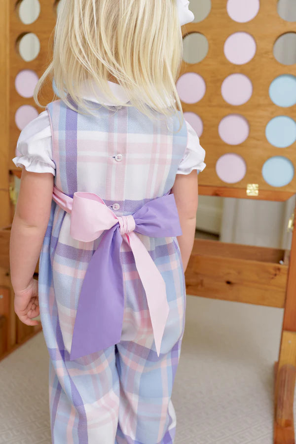 TBBC Slvls Rebecca Romper Peach Blossom Plaid