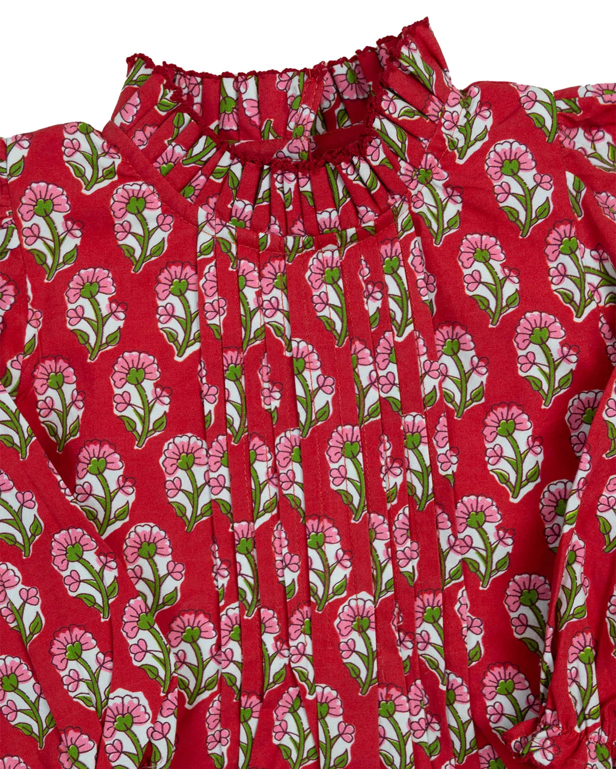 Crimson Petal Block Print Dresse