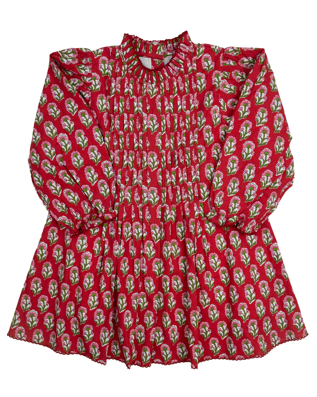 Crimson Petal Block Print Dresse