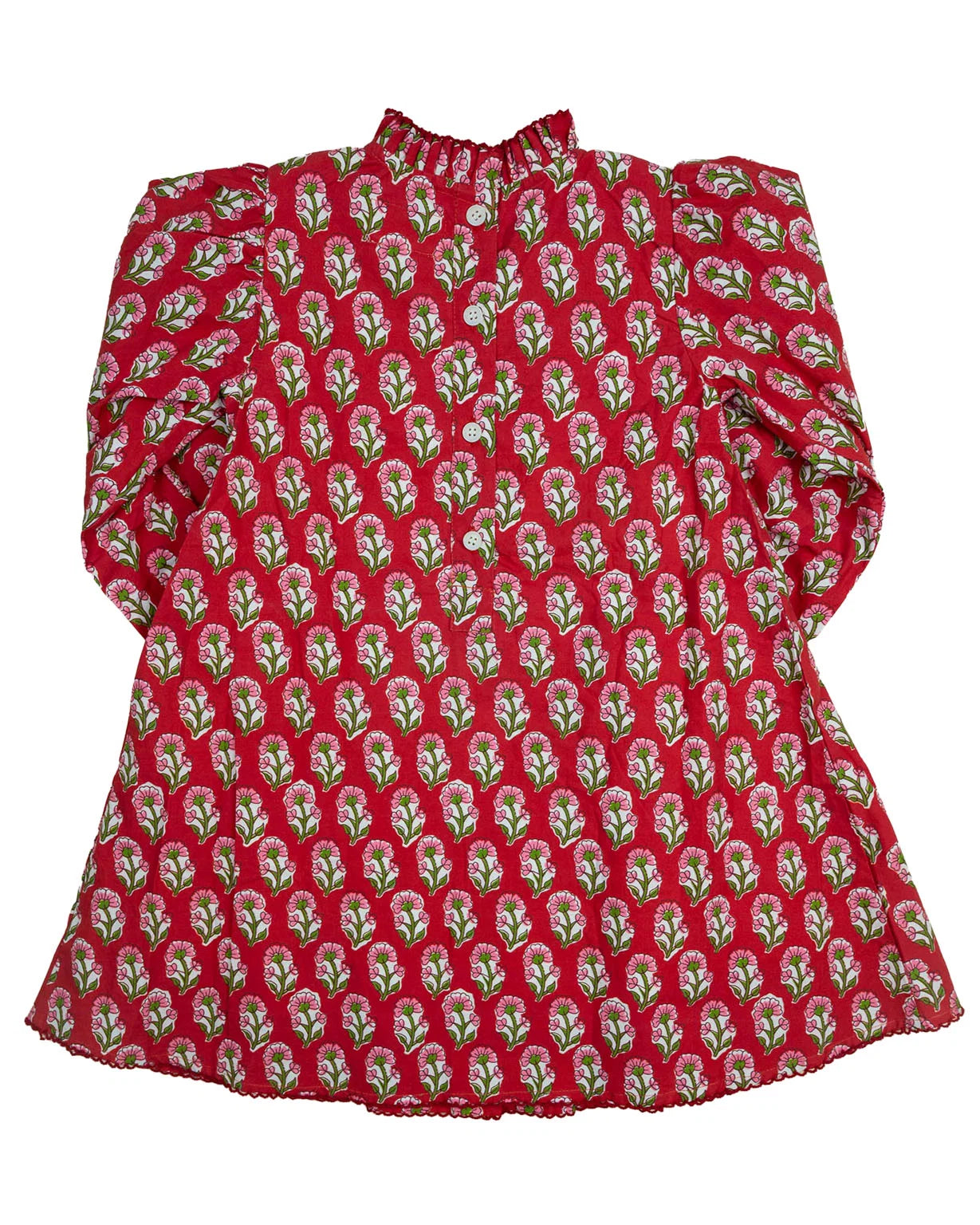 Crimson Petal Block Print Dresse
