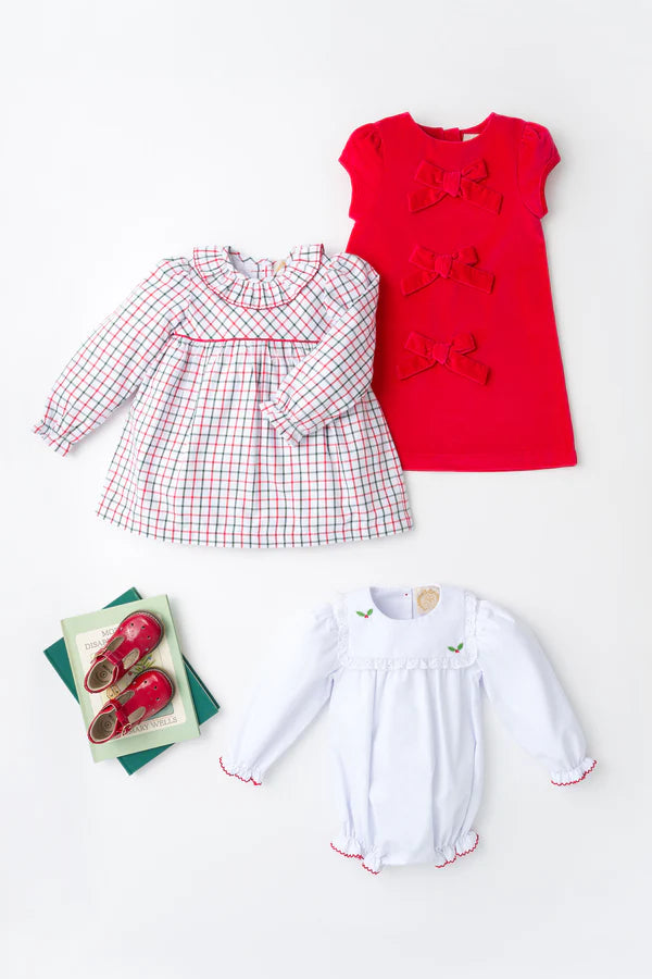 TBBC Ramona Ruffle LS Dress Old Town Tattersall