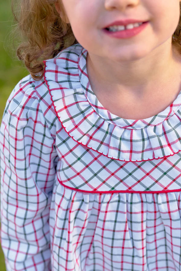 TBBC Ramona Ruffle LS Dress Old Town Tattersall