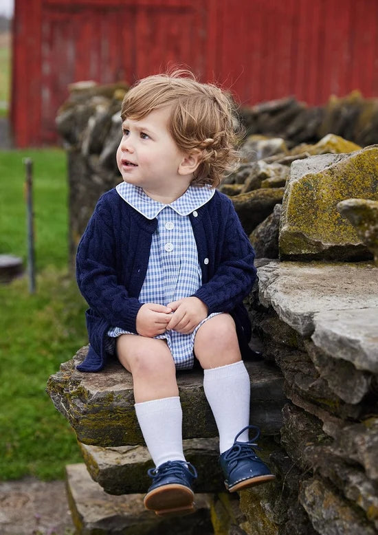 Gray Blue Gingham Davant Bubble