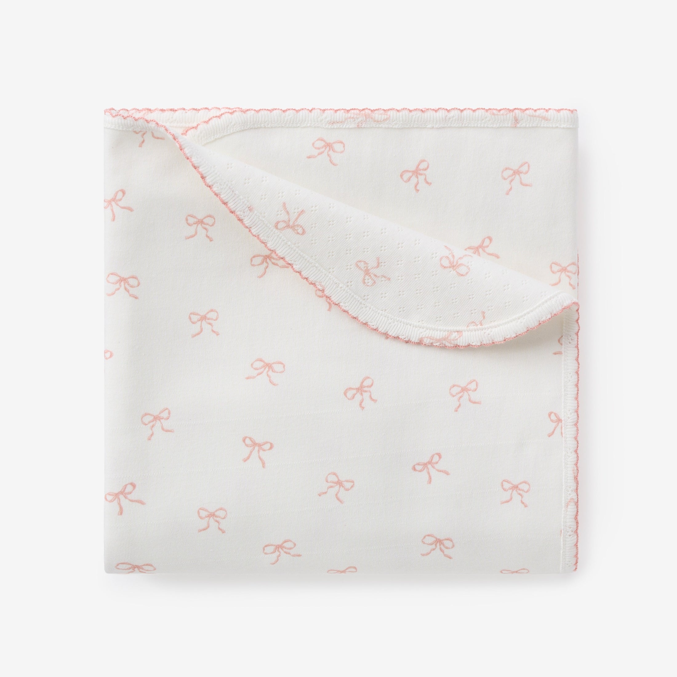 Pink Bow Organic Cottom Reversible Blanket