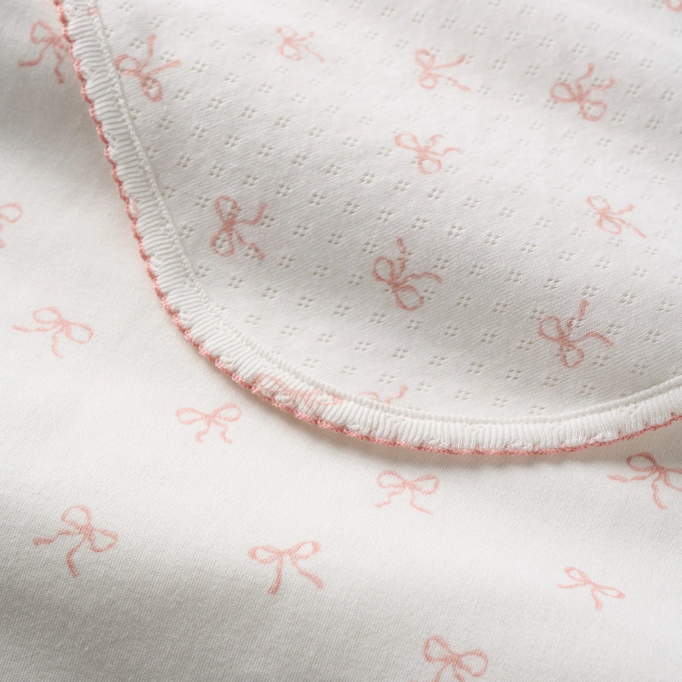 Pink Bow Organic Cottom Reversible Blanket