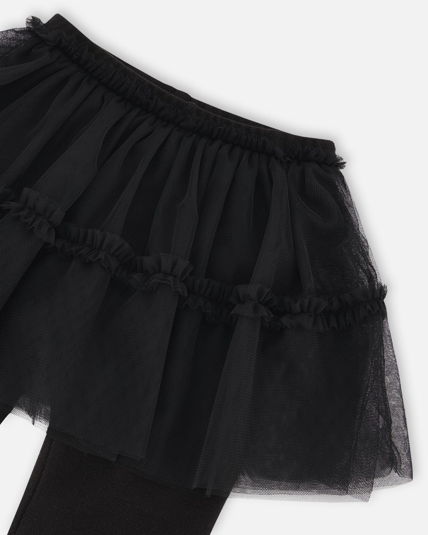 Black Leggings with Tulle Skirt