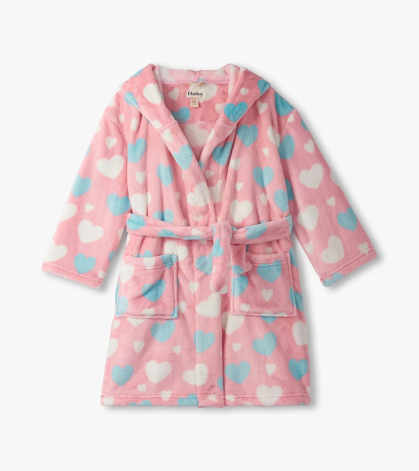 Pink Big Hearts Fleece Robe
