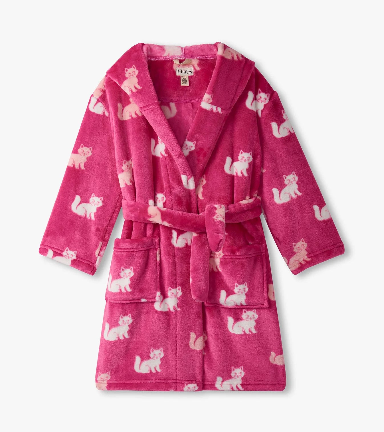 Hot Pink Little Kitties Fleece Robe