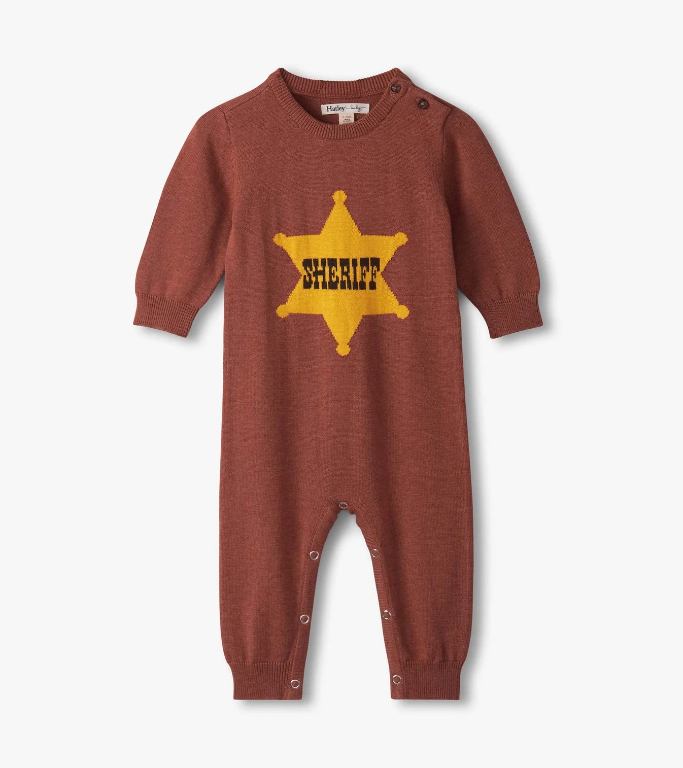 Brown Sheriff Star Knit Romper