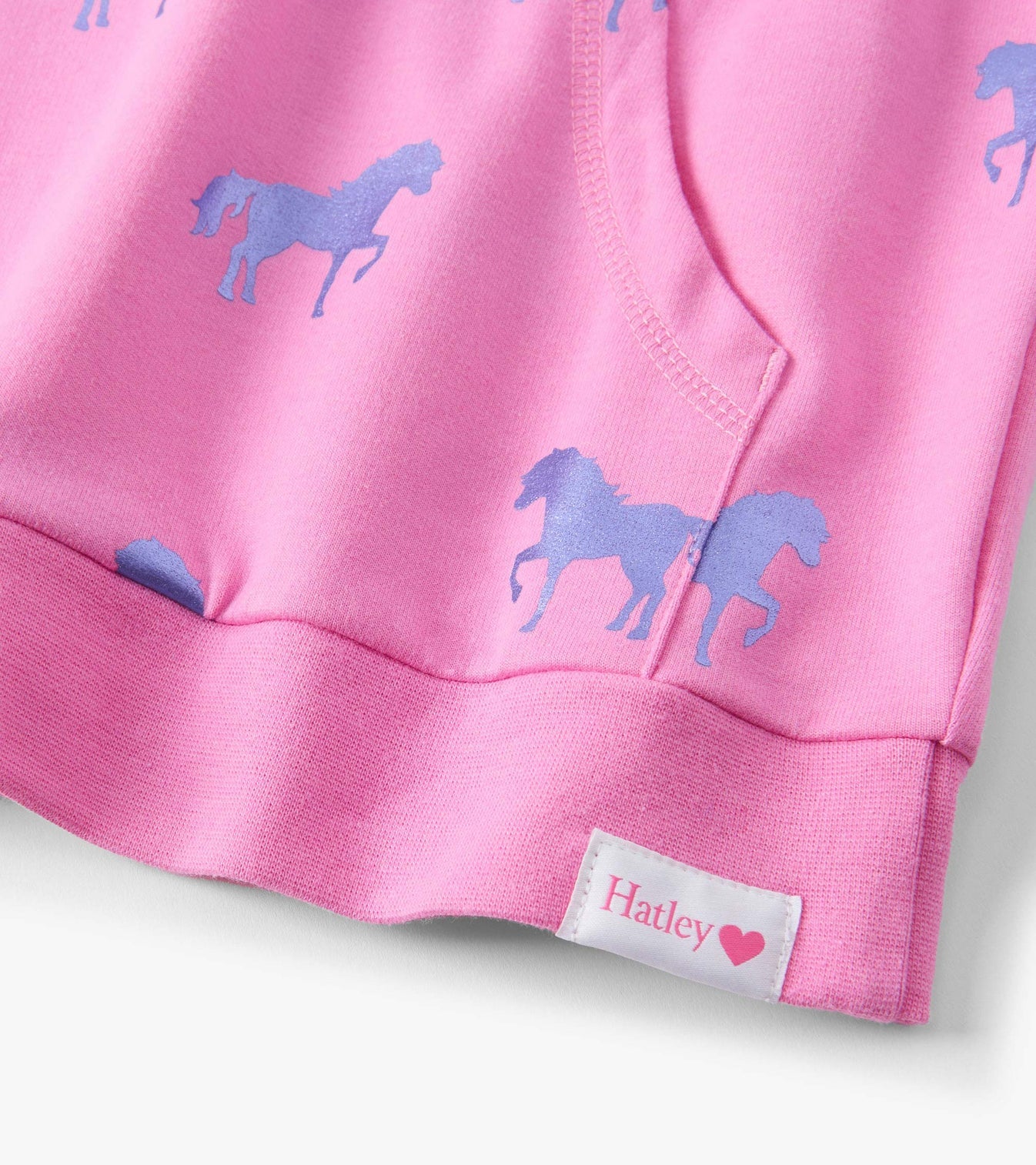 Shimmer Horses Hot Pink Pocket Sweatshirt