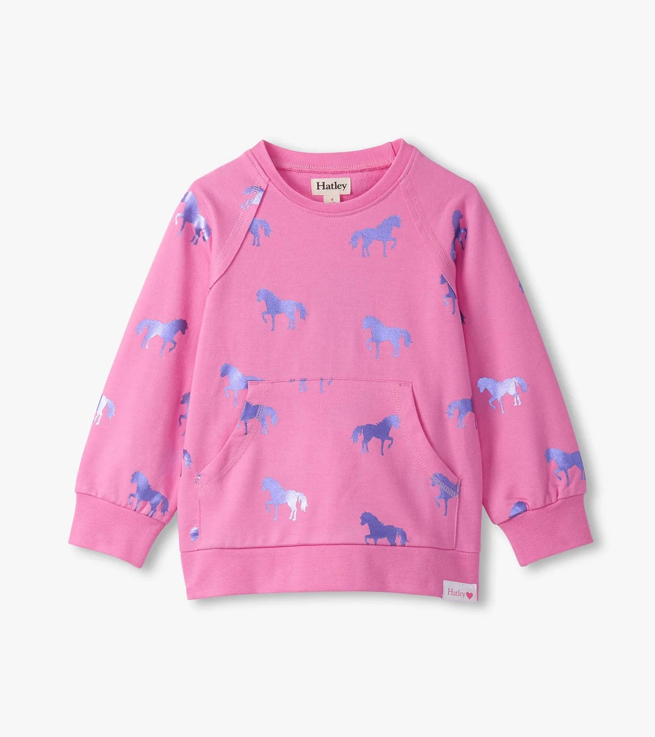 Shimmer Horses Hot Pink Pocket Sweatshirt
