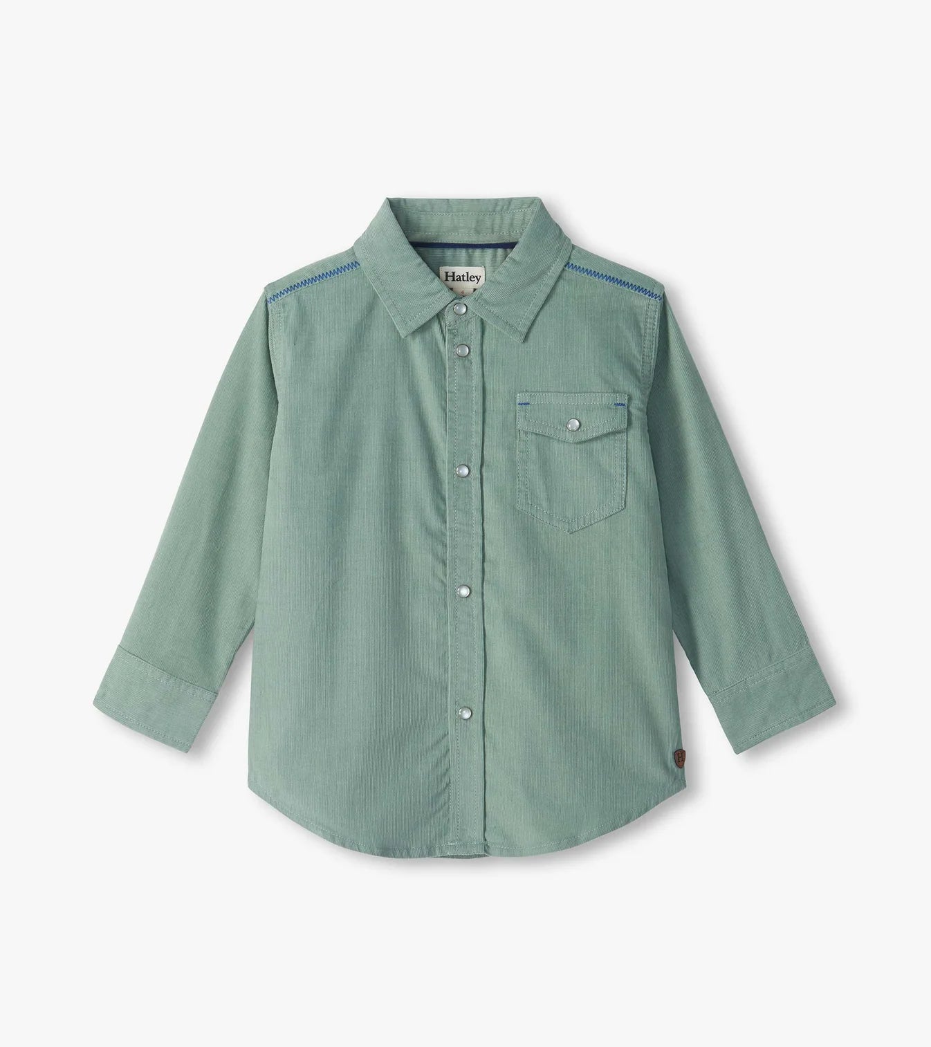 Green Cord Button Down Shirt
