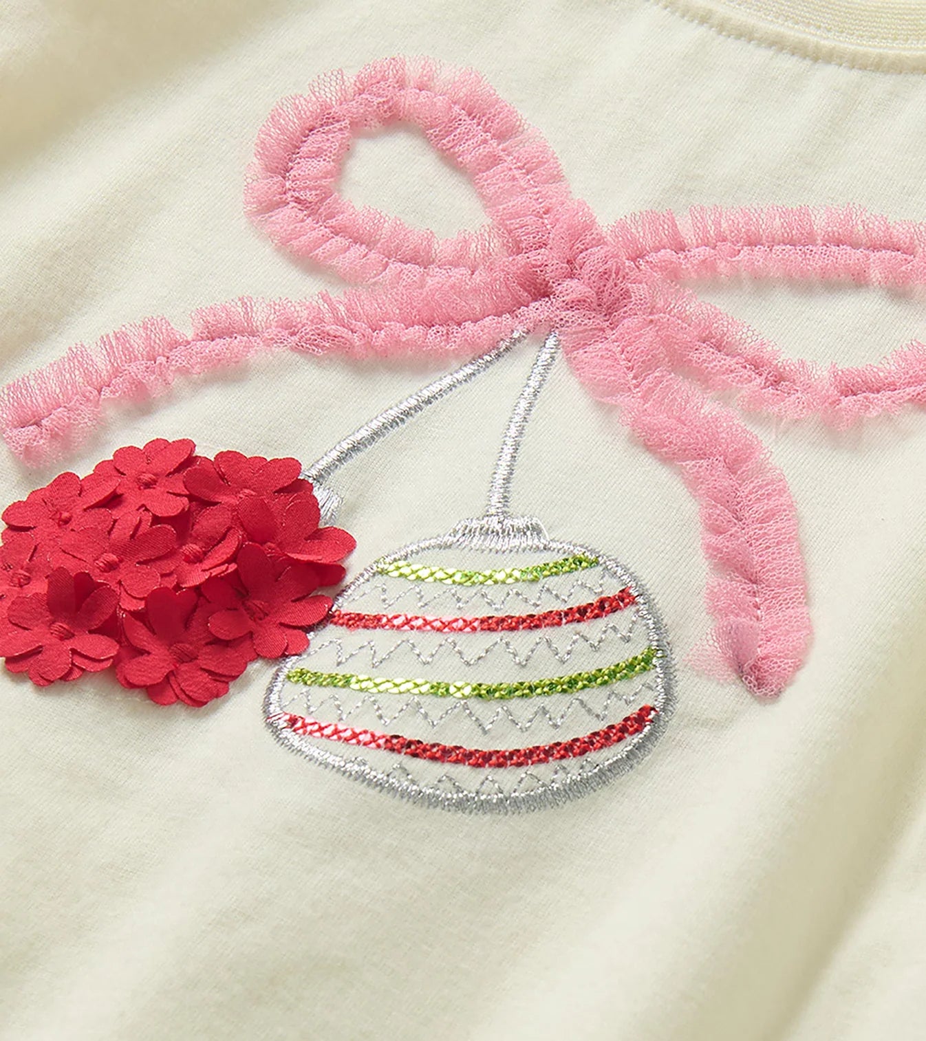 Ornament Bow Gathered Back Tee