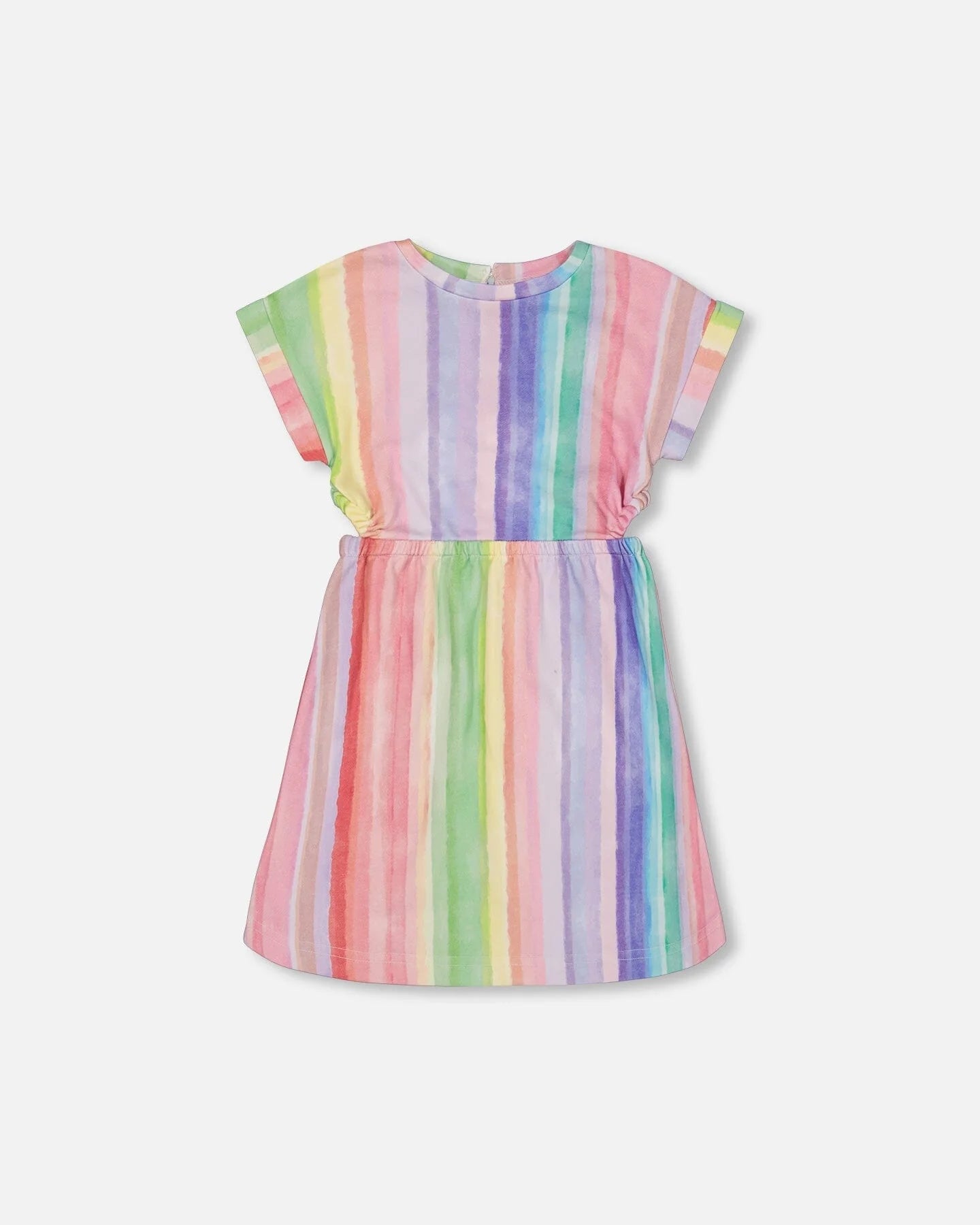 Rainbow Stripe Side Cutouts Dress