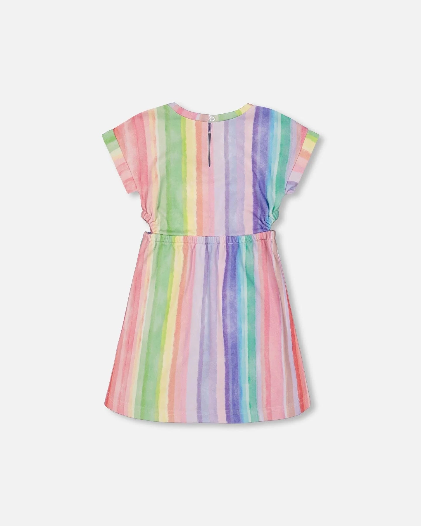 Rainbow Stripe Side Cutouts Dress