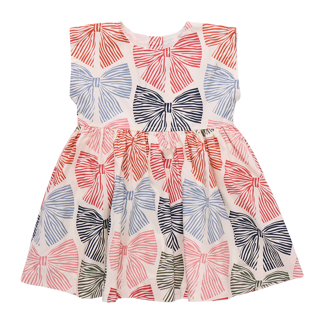 Adaline Dress Multi Striped Bows