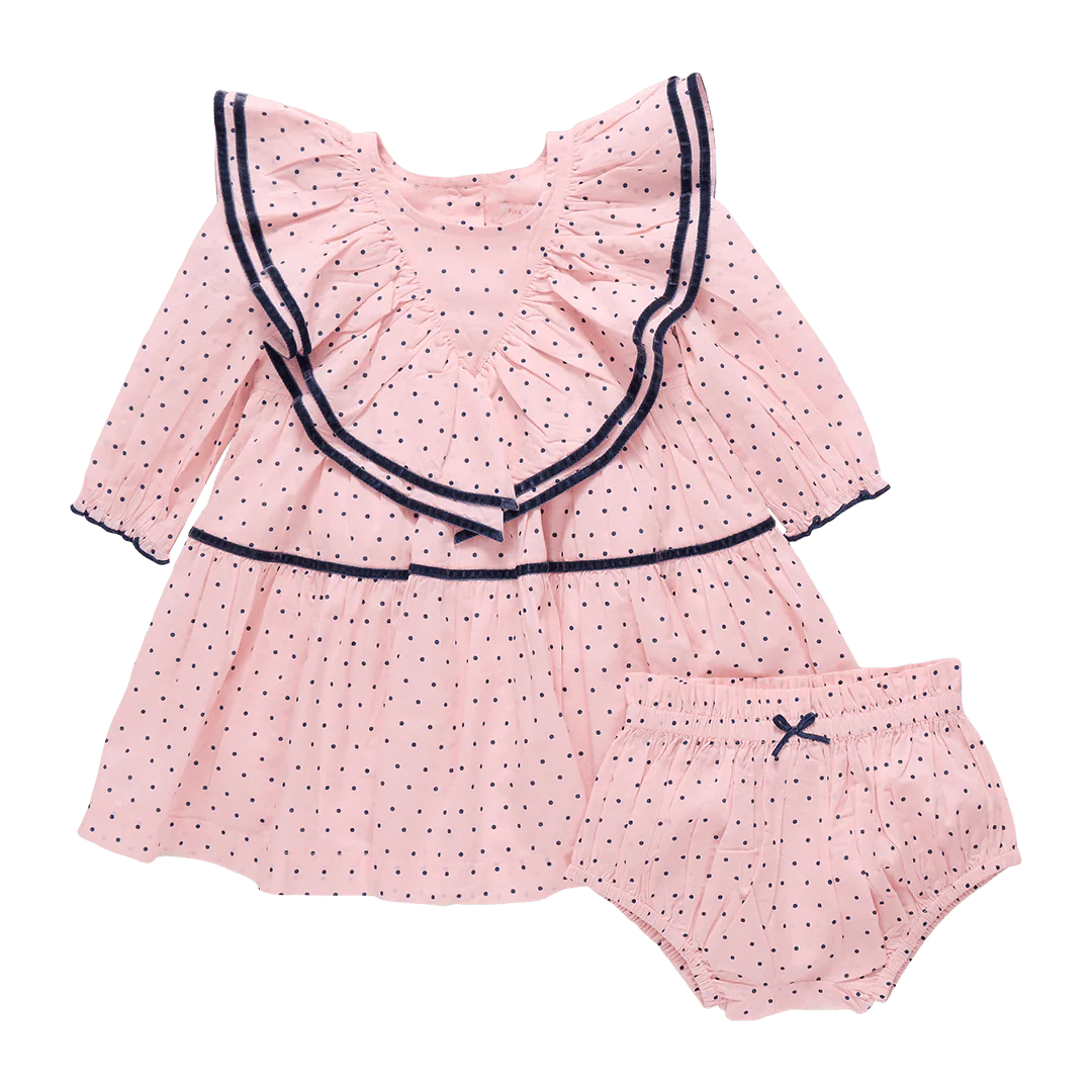 Raphaela Dress Set Strawberry Cream Polka Dot
