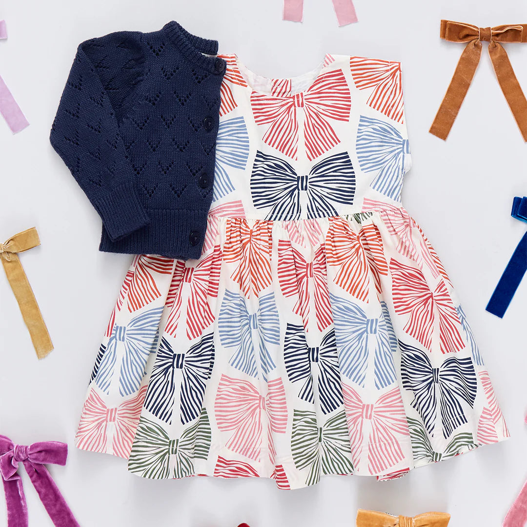 Adaline Dress Multi Striped Bows