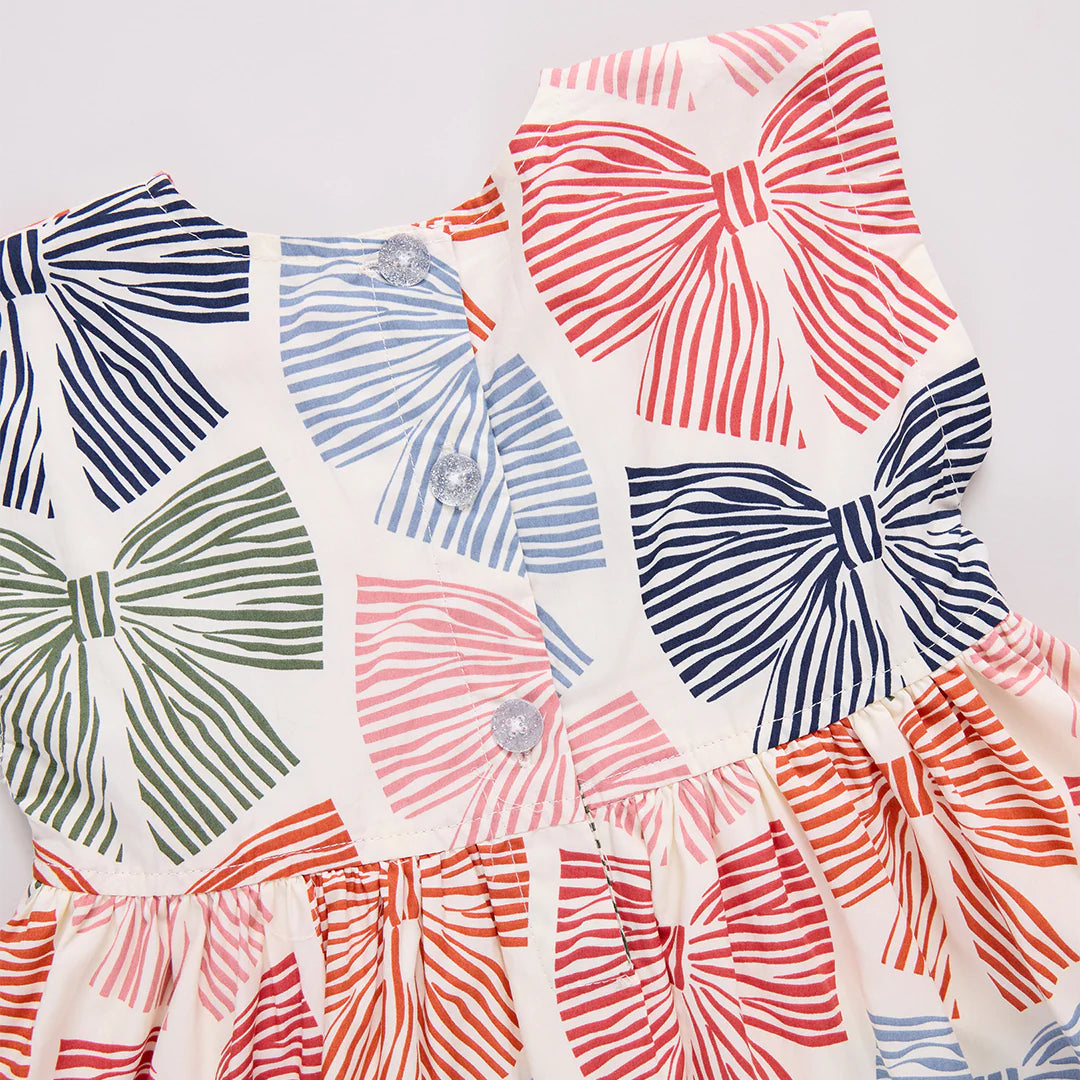 Adaline Dress Set Multi Striped Bows