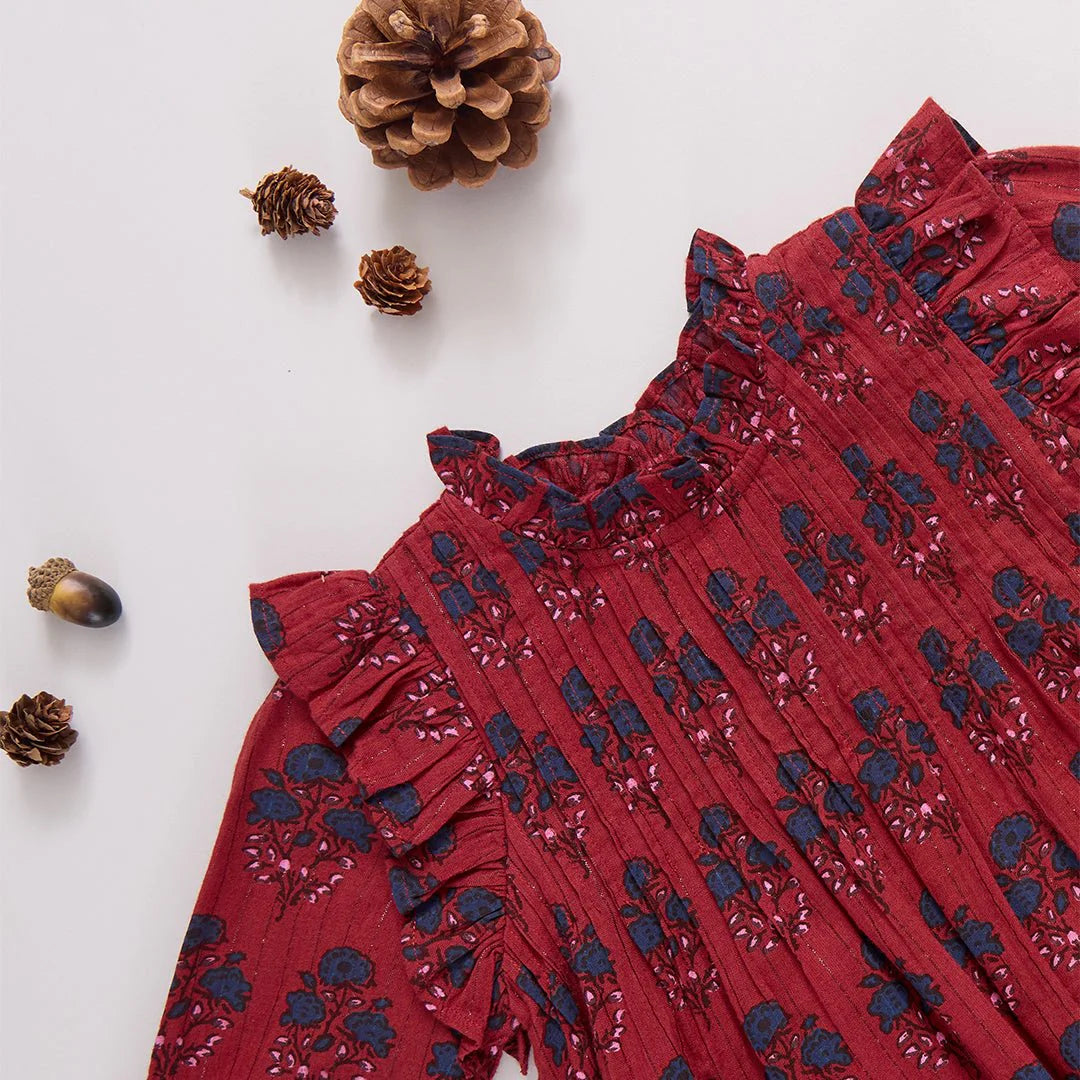 Jaipur Dress Set Red Autumn Strawflower