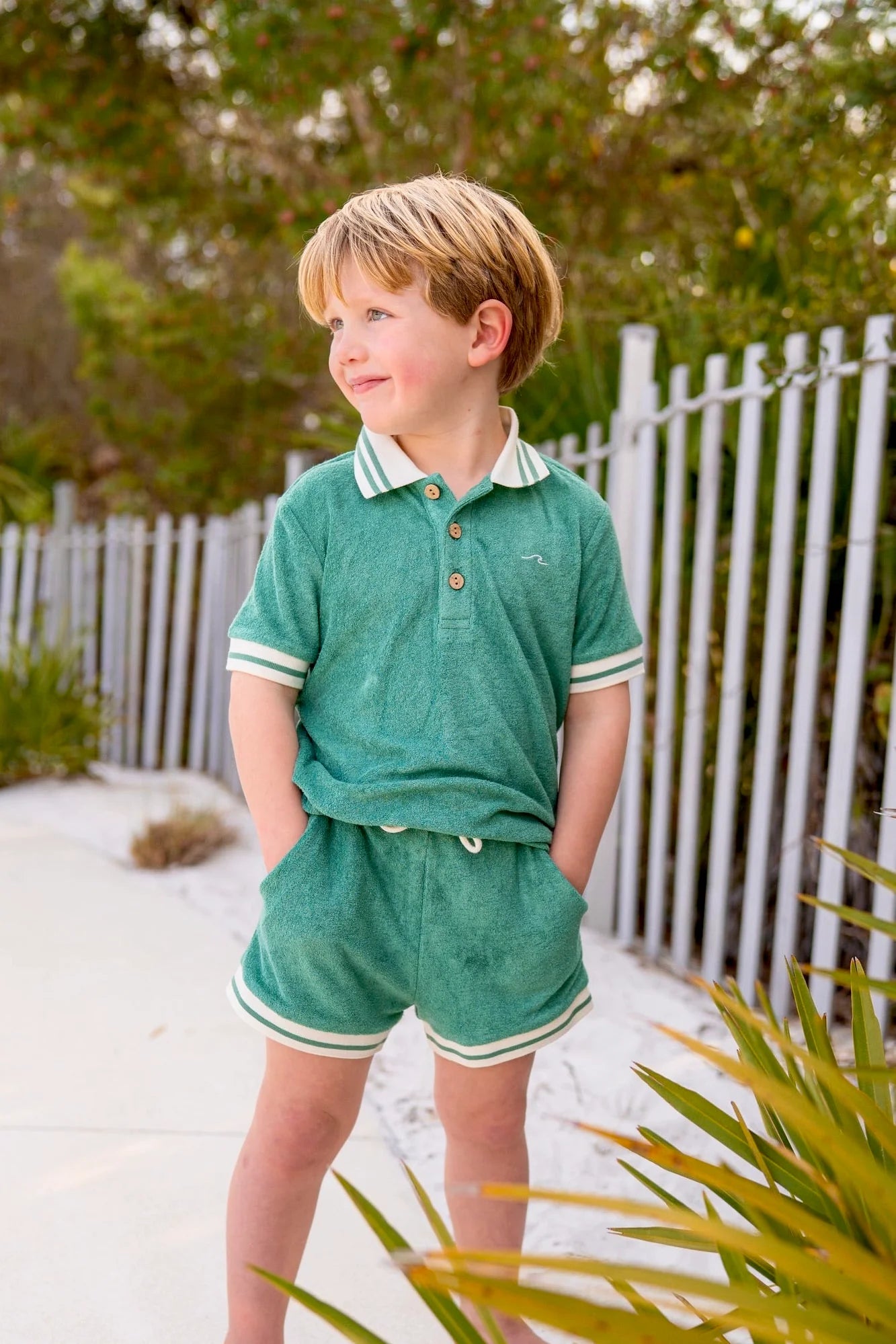 Lanier Bamboo Terry Set - Emerald