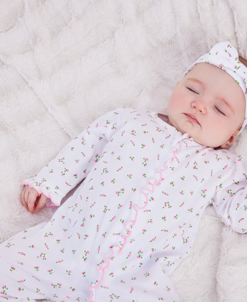Kissy Garden Print Ruffle Footie