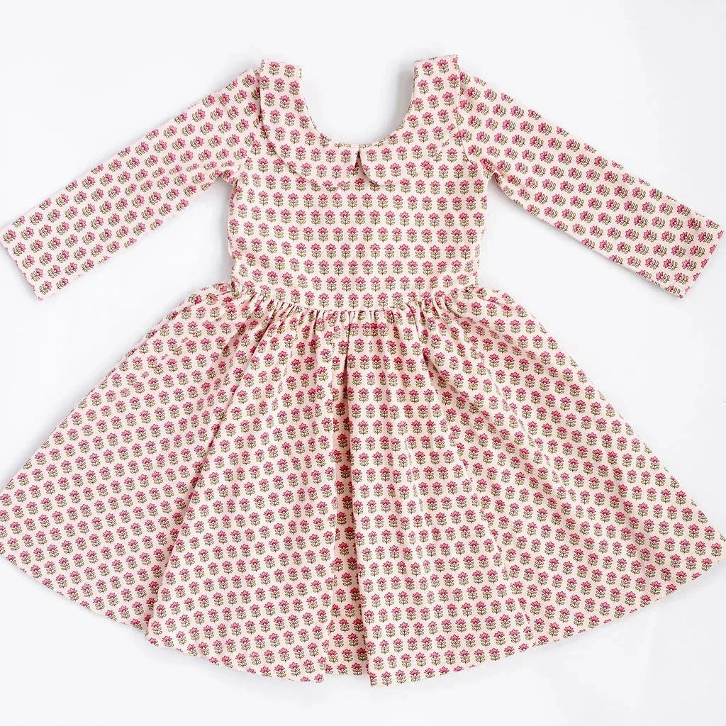 Vintage Rose Collared Twirl Dress