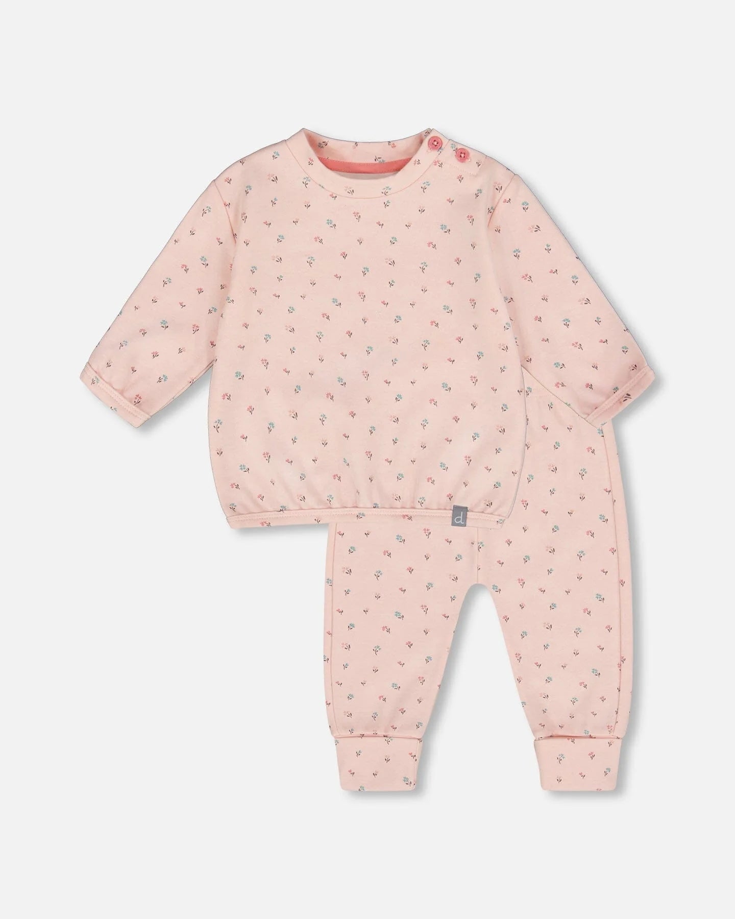 Small Flowers on Pink Organic Pant Set