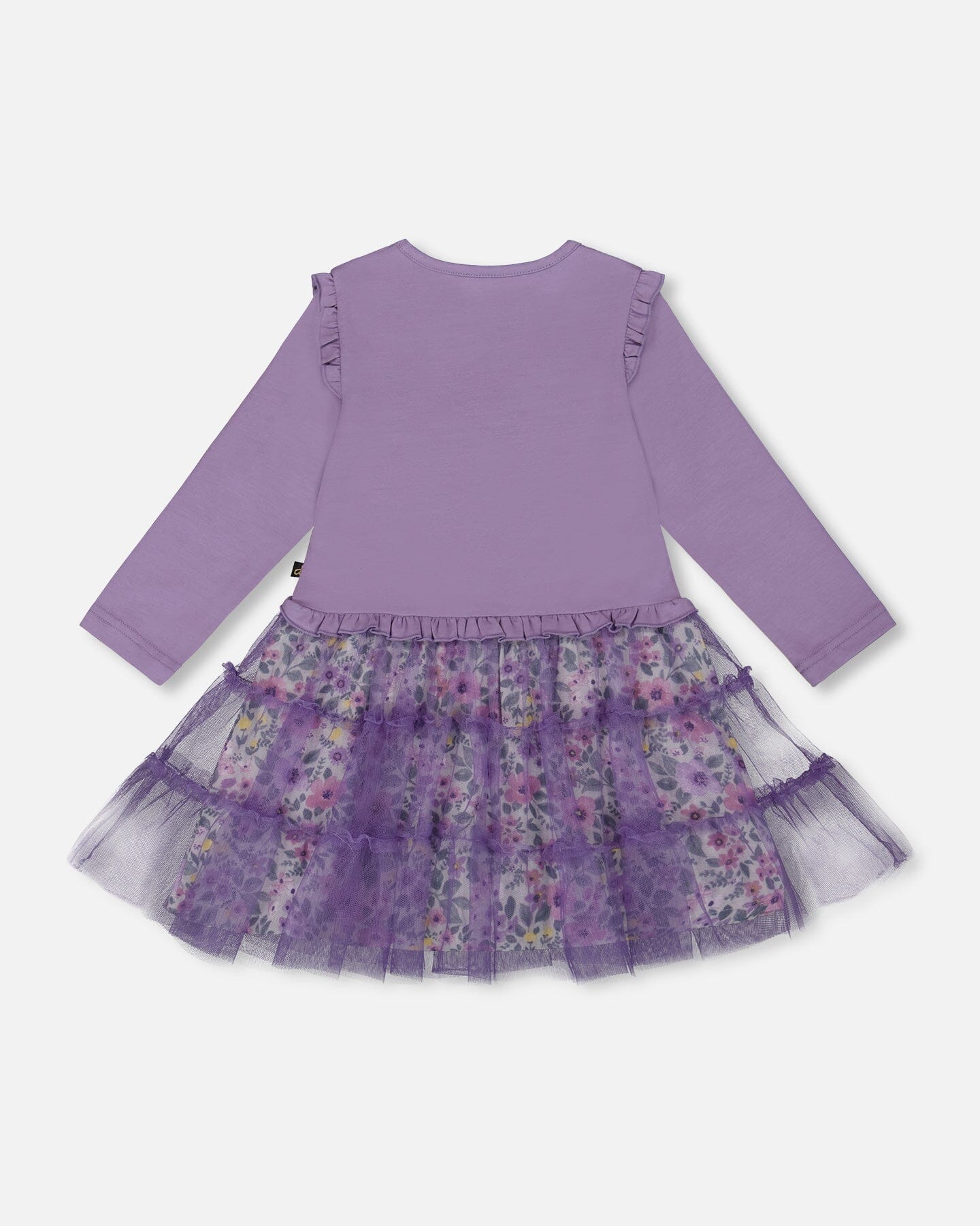 Dusk Lilac LS Floral Tulle Skirt Dress