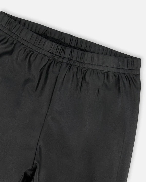 Black Shiny Stretch Jersey Leggings
