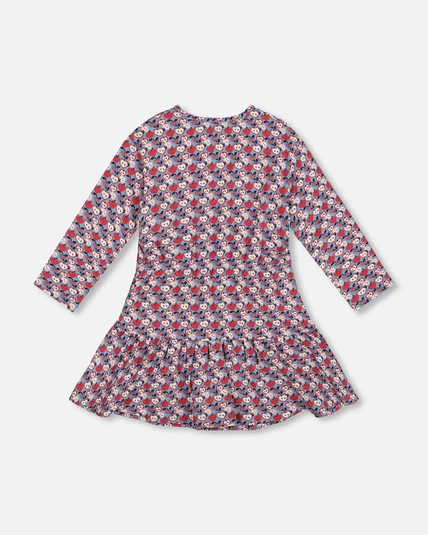 Printed Apples Organic Cotton LS Dress