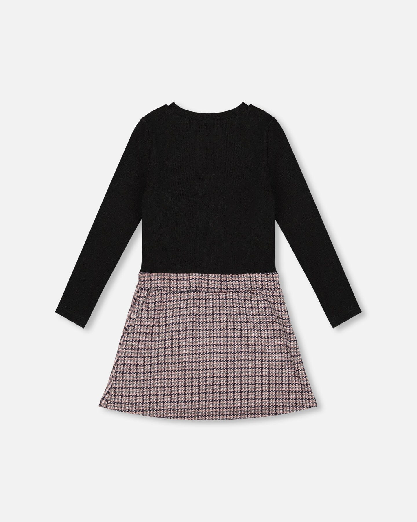 Black Top Mauve Houndstooth Dress