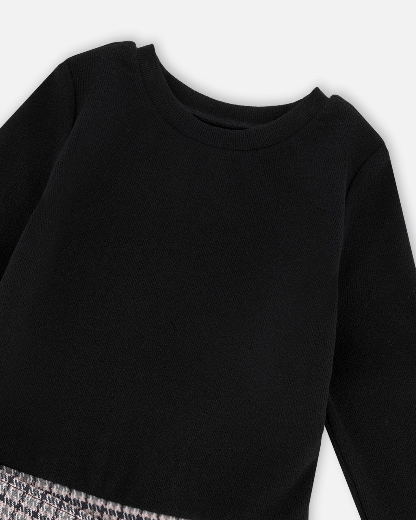 Black Top Mauve Houndstooth Dress