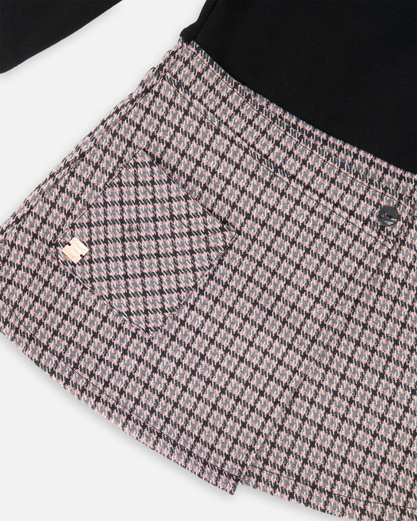 Black Top Mauve Houndstooth Dress