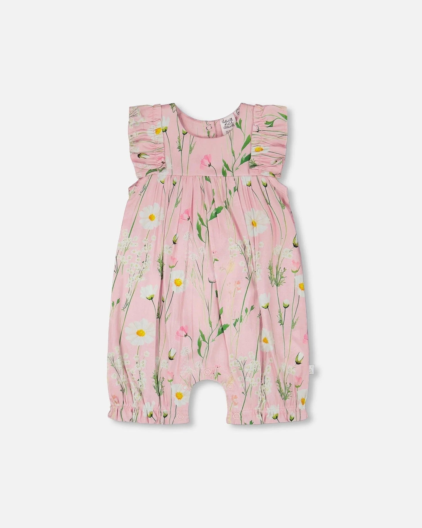 Pink Field Flowers Viscose Romper