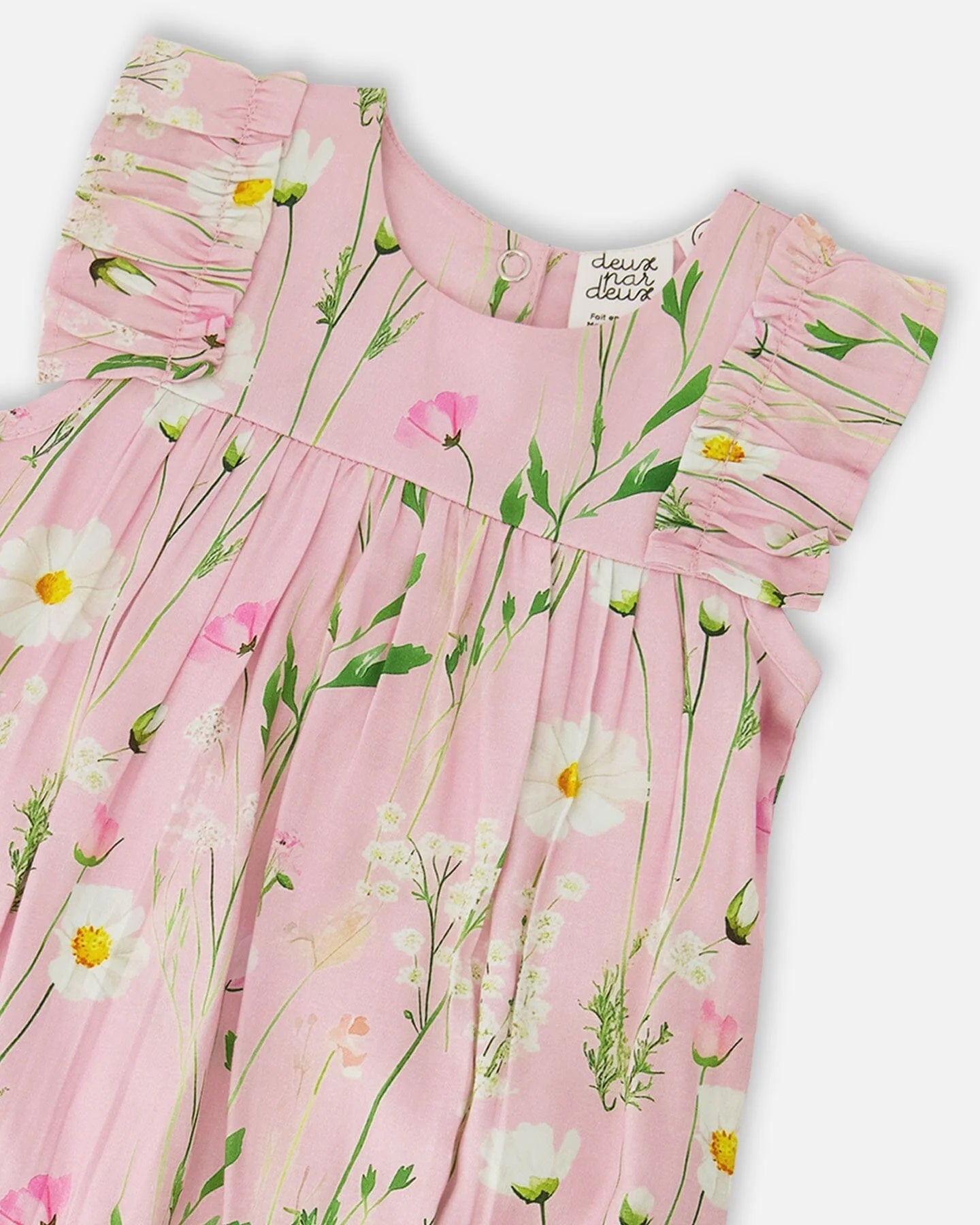 Pink Field Flowers Viscose Romper